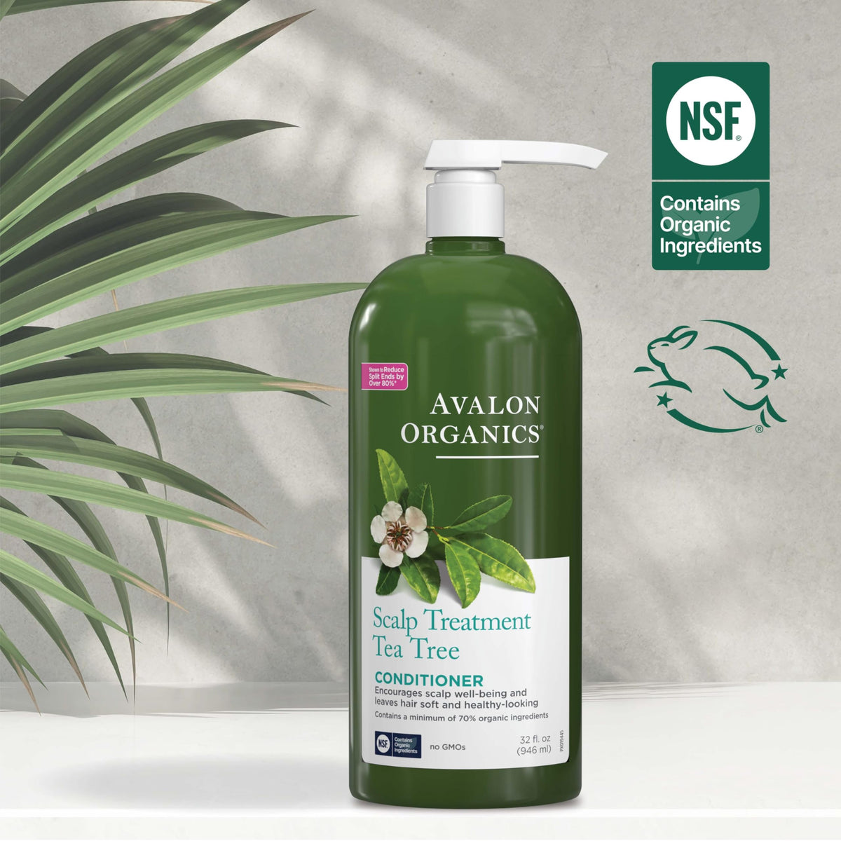 Avalon Organics botanical ingredients display highlighting tea tree and aloe