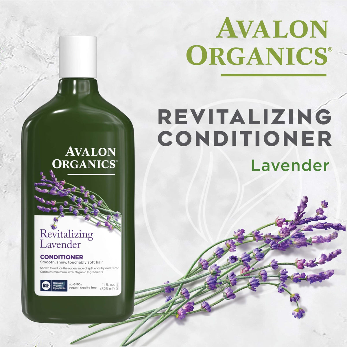 Avalon Organics close-up of smooth conditioned hair texture and shine
