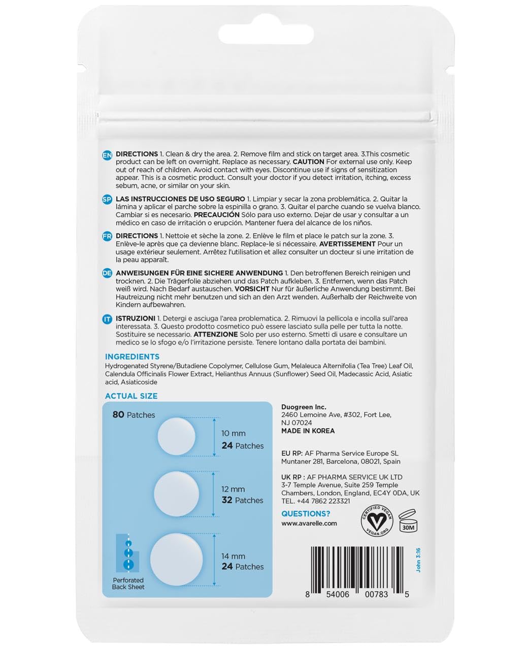 AVARELLE close up of hydrocolloid patch texture and absorbency