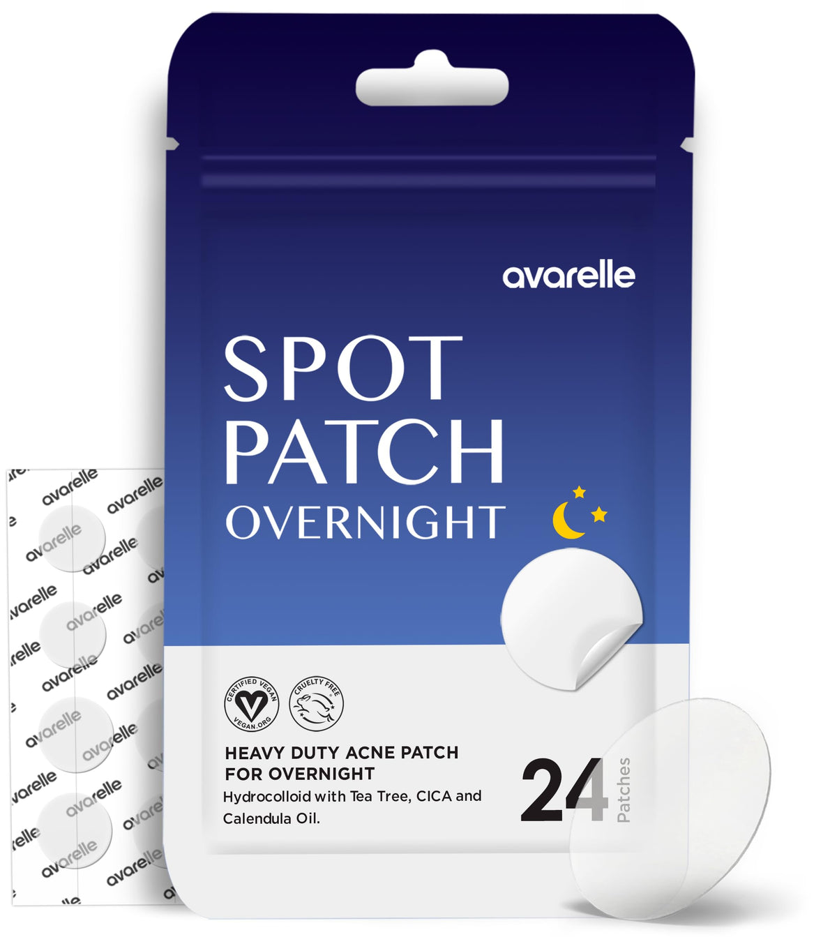 AVARELLE front packaging showing 24 count and benefits for quick spot care