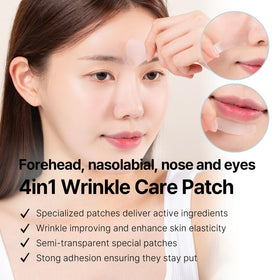 AVCA patch applied on forehead demonstrating discreet smoothing benefit during movement