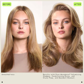 Aveda Abundant Blowout nozzle spraying mist for even application and lightweight lift