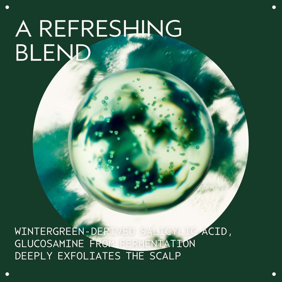 Aveda applying gel to scalp with fingertips for targeted exfoliation benefit
