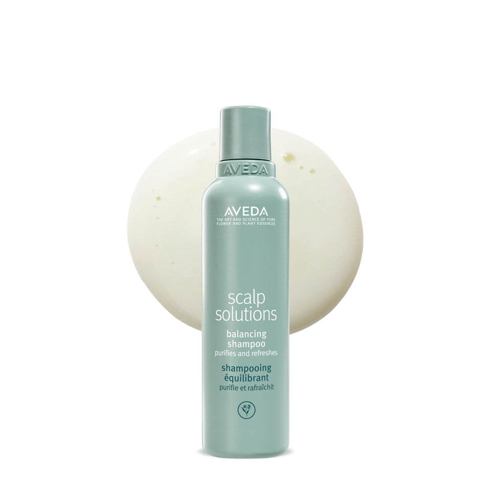 Aveda balancing shampoo front bottle showing clean design and daily use benefit