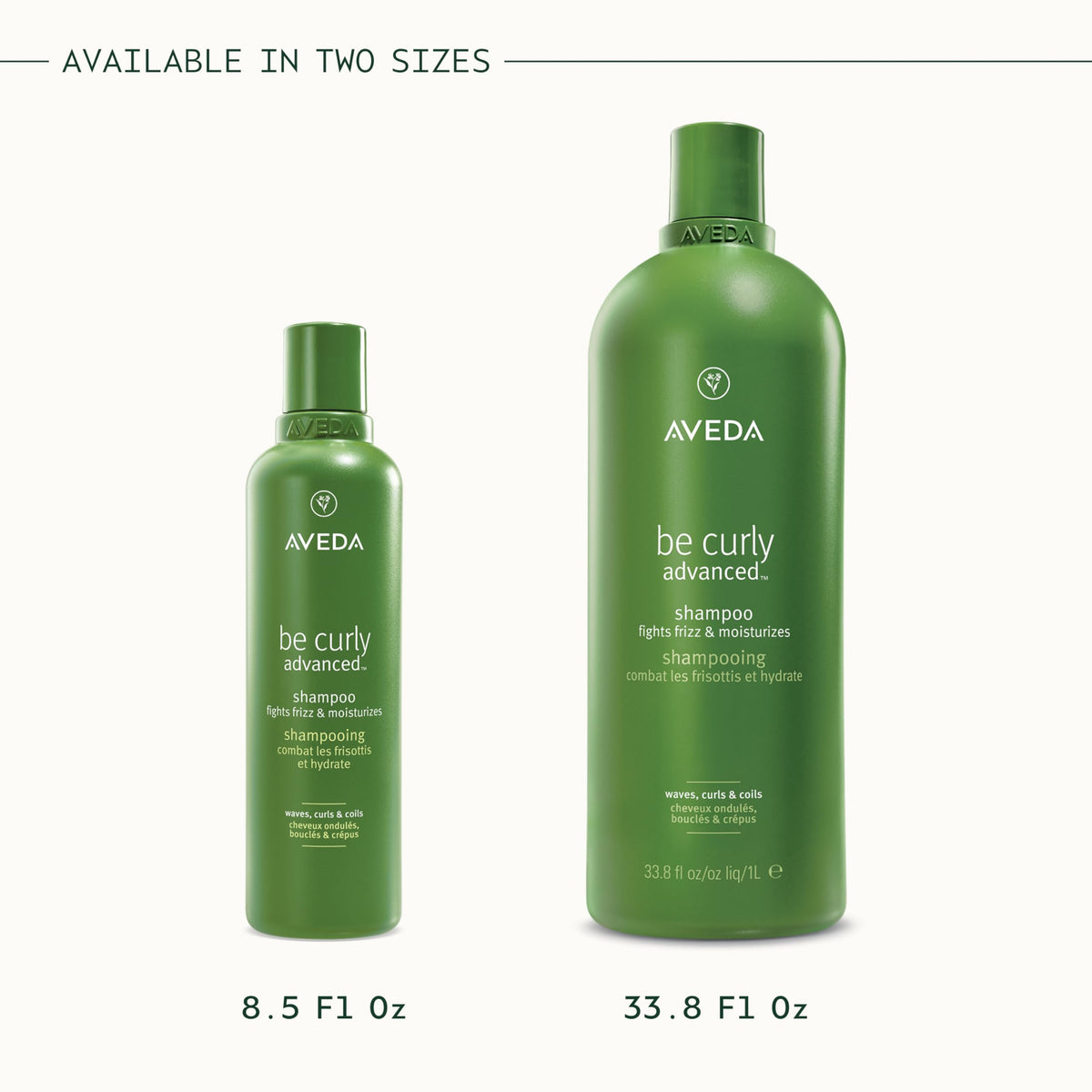 Aveda be curly placed on bathroom shelf in styled scene showing everyday routine benefit