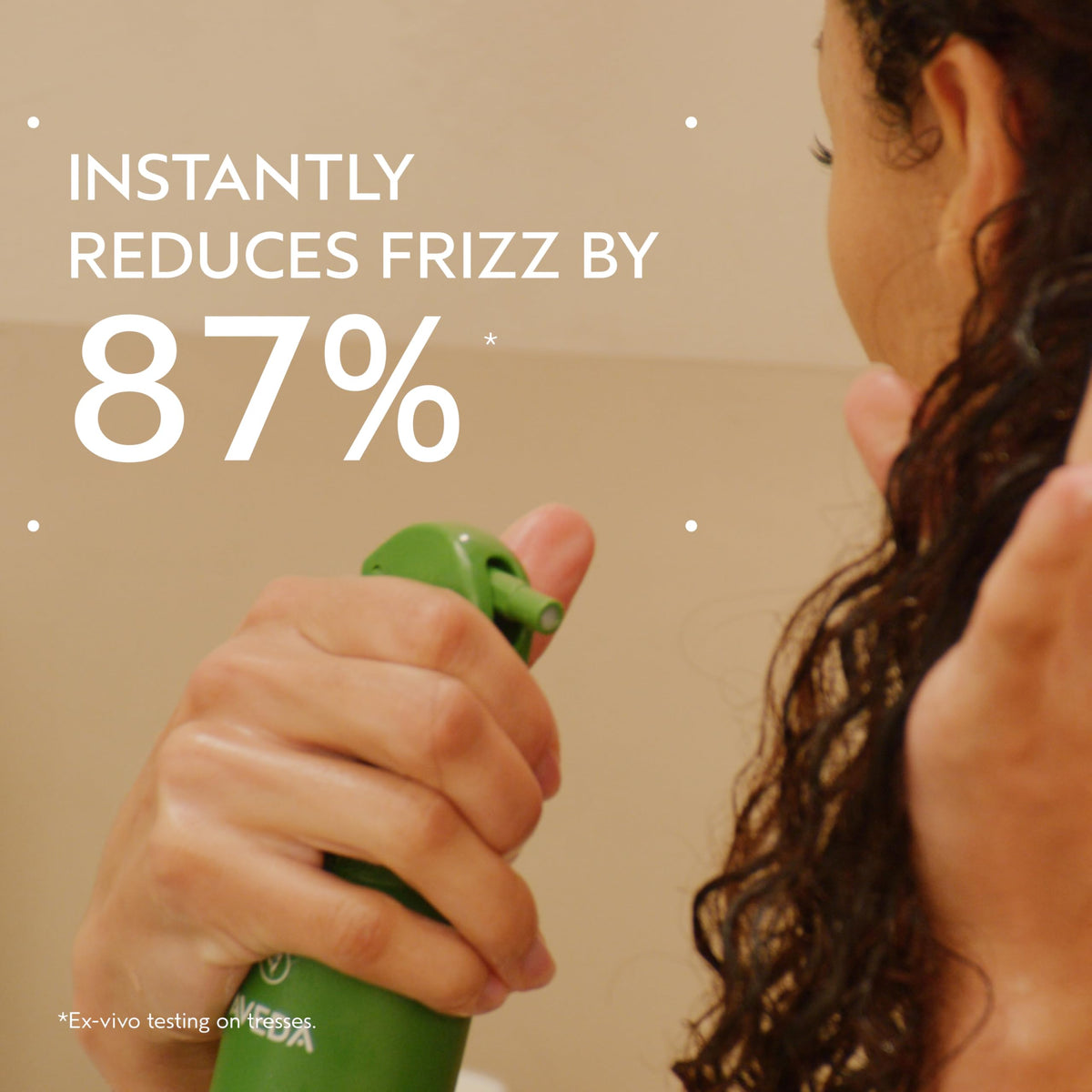 Aveda bottle spray nozzle close-up for precise mist application