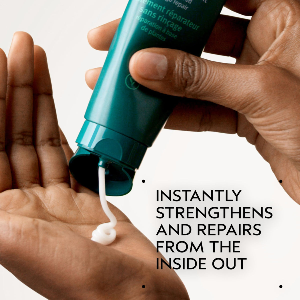 Aveda pump close-up highlighting easy dispensing and precision for controlled application