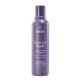 Aveda bottle front view showing purple toning shampoo benefits