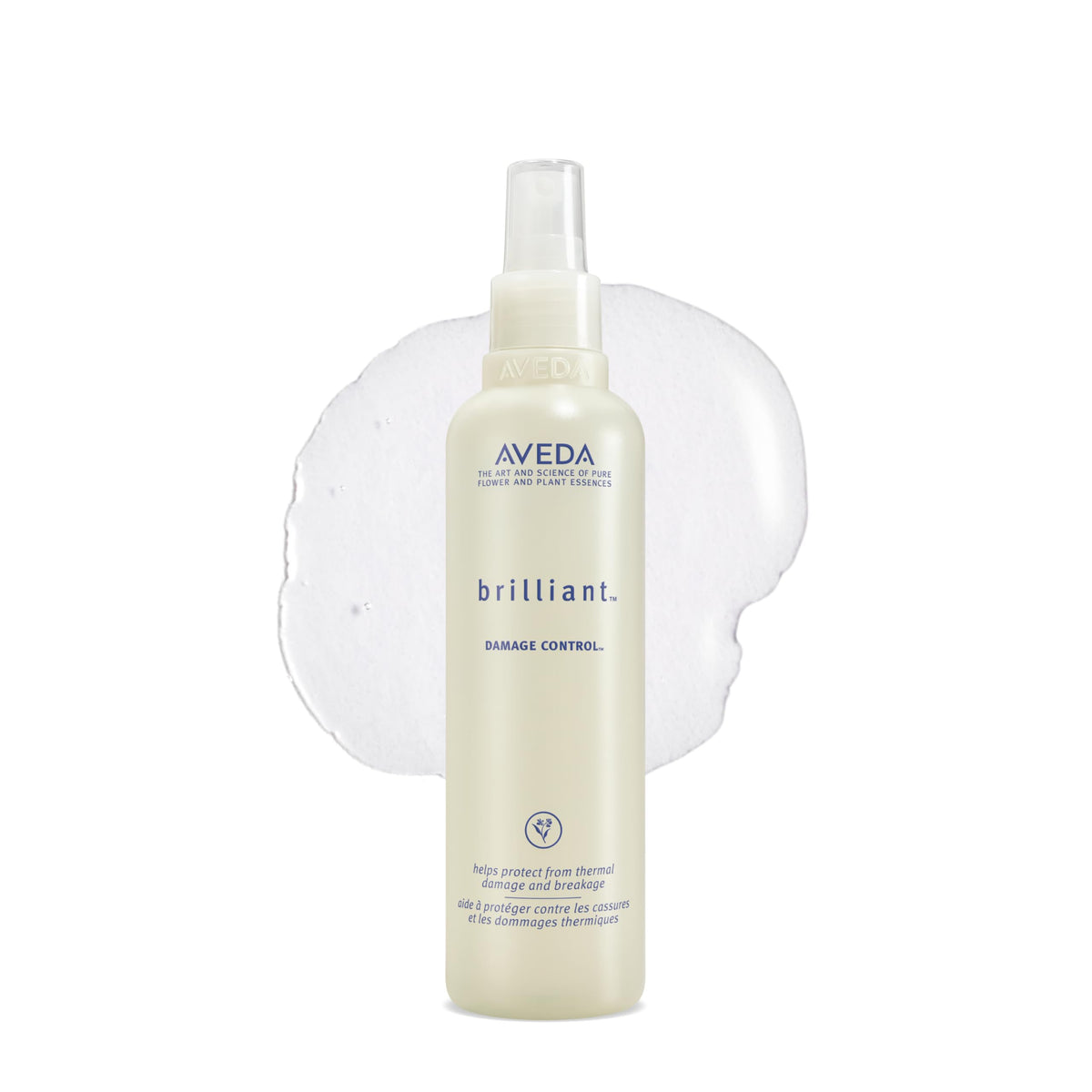 Aveda Brilliant front packaging showing bottle and 8.5 fl oz size benefit