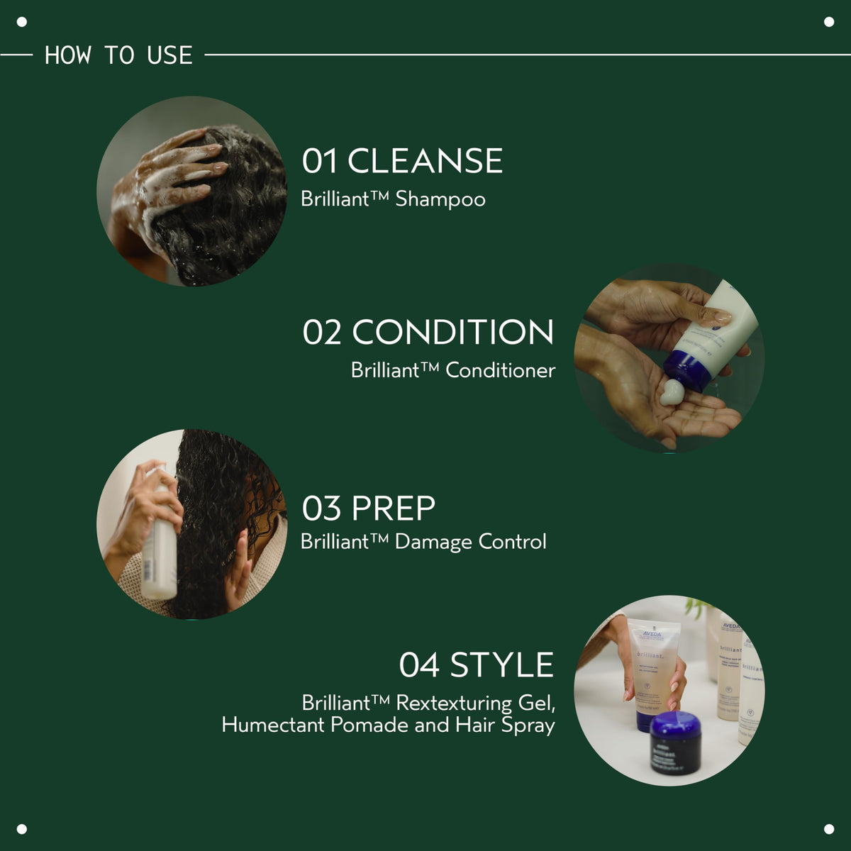 Aveda Brilliant jar beside a smartphone for scale, highlights compact 2.5 ounce travel size