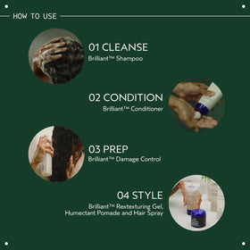 Aveda Brilliant jar beside a smartphone for scale, highlights compact 2.5 ounce travel size