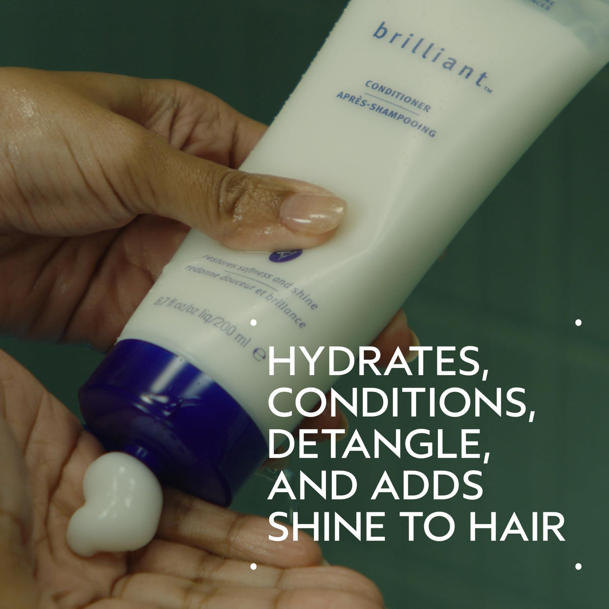 Aveda Brilliant pump close-up demonstrating easy dispensing and precise control