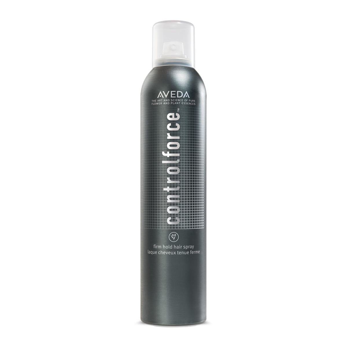 Aveda Control Force front can showing branding and size for quick identification