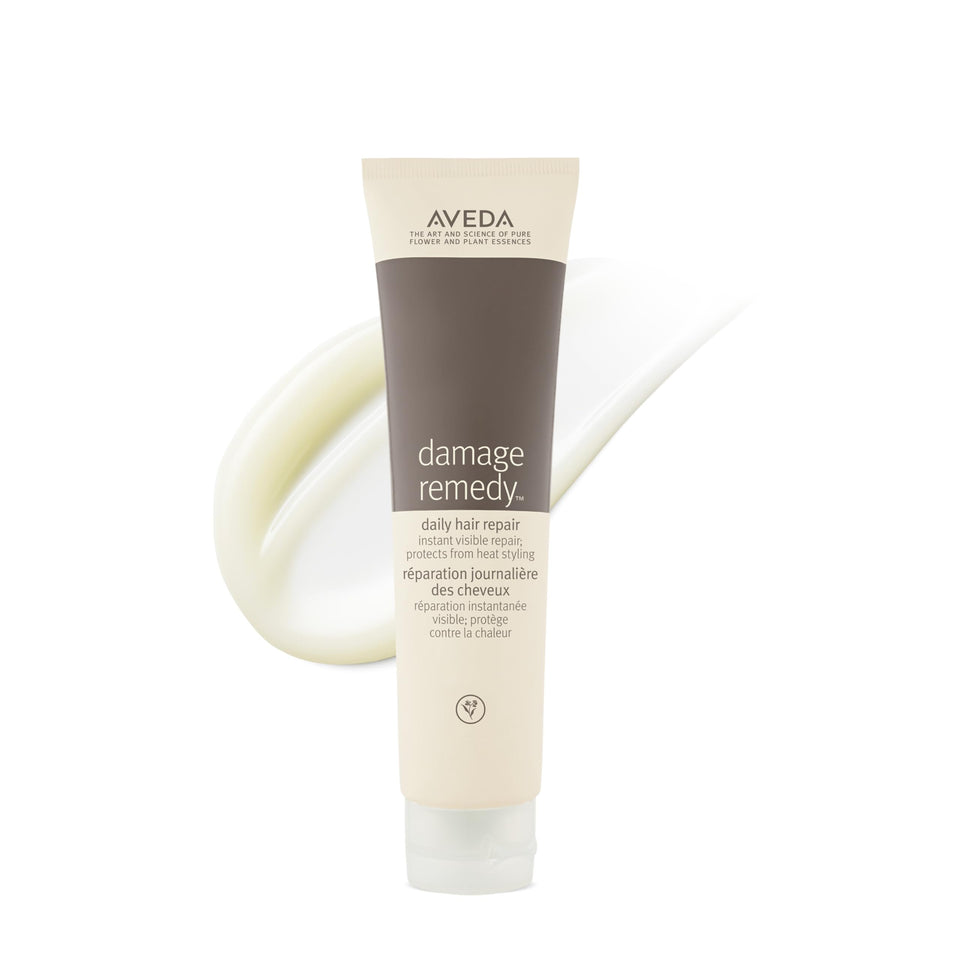 Aveda Damage Remedy front bottle shot showing compact packaging and clarity