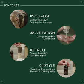 Aveda shampoo in shower scene showing in-use repair routine