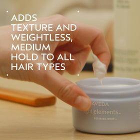 close-up whipped texture of Aveda Defining Whip showing airy consistency advantage
