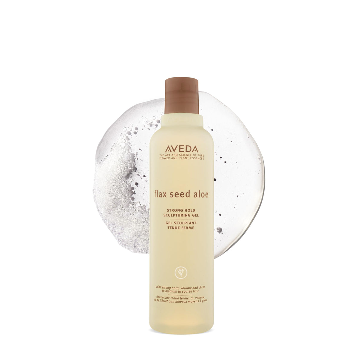 Aveda Flax Seed Aloe front packaging shows product and brand for clear identification and trust