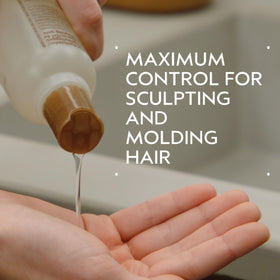 Aveda Flax Seed Aloe pump dispense closeup demonstrating easy controlled application benefit