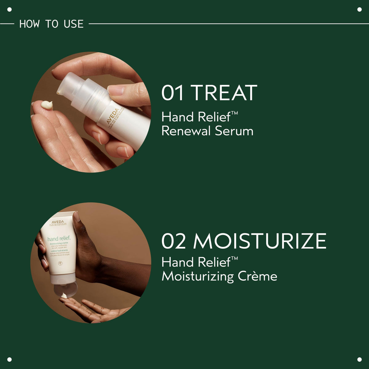Aveda tube beside a hand for size comparison, illustrating portable 4.2 fl oz