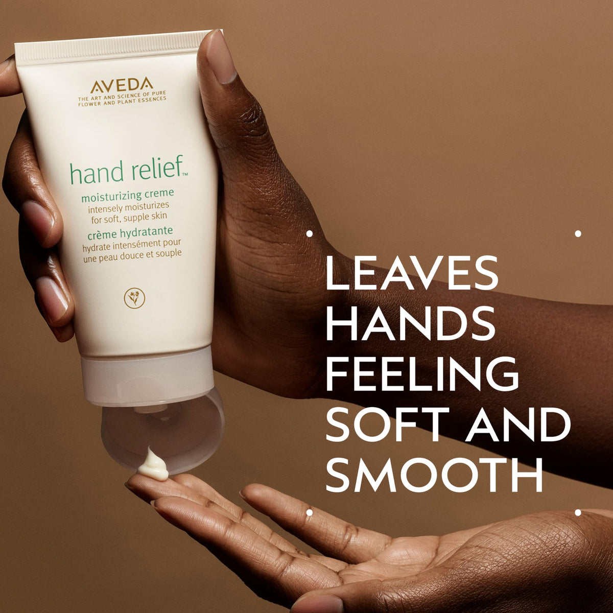 Aveda tube cap open with visible product texture, highlighting easy dispensing