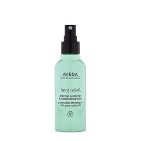 Aveda Heat Relief front bottle showing clean branding and manageable size