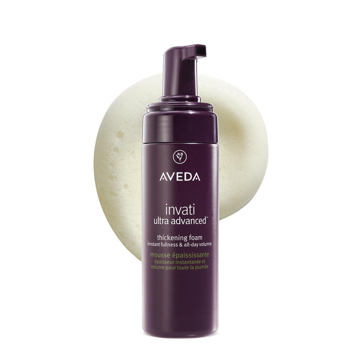 Aveda Invati Ultra foam front packaging showing sleek can and brand
