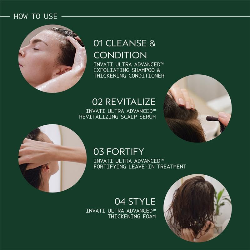 Aveda Invati Ultra bottle being poured into palm showing controlled application