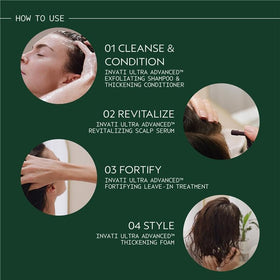 Aveda Invati Ultra bottle being poured into palm showing controlled application