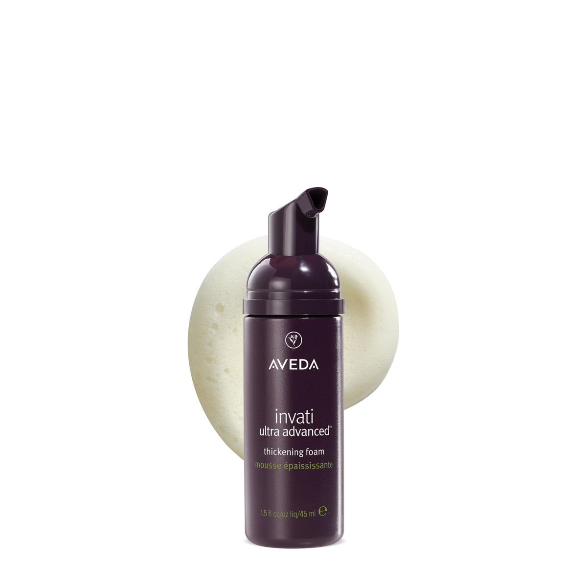Aveda Invati Ultra thickening foam front packaging, lightweight volumizing benefit