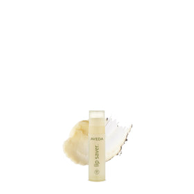 Aveda lip saver front view showing twist-up tube and product name, easy application benefit