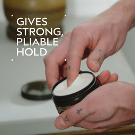 Aveda clay close-up texture showing matte paste and easy-to-work consistency benefit