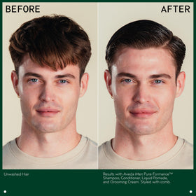 Aveda men conditioner inside shower scene indicating post-workout scalp refresh benefit