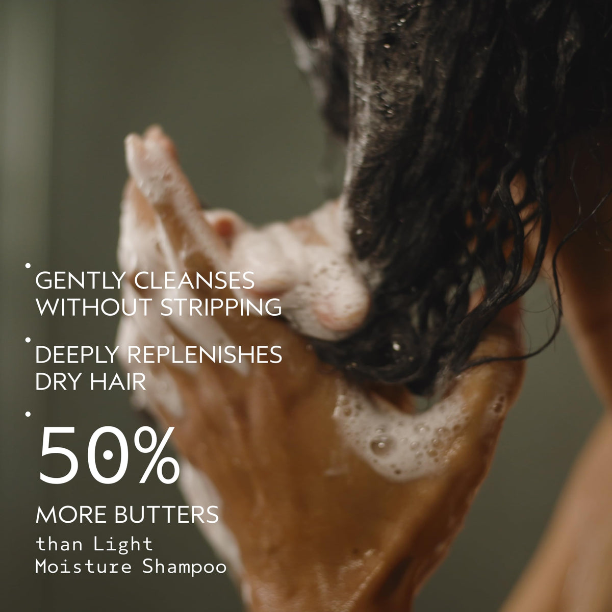 Aveda Nutriplenish label close-up highlighting natural ingredient claims and scent