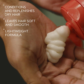 Aveda back label close-up showing ingredients and natural origin benefits