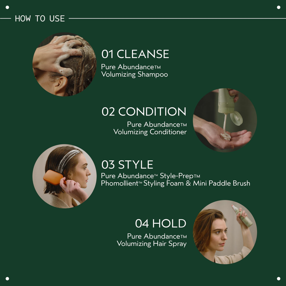 Damp hair being worked with Aveda Phomollient to distribute product for root lift