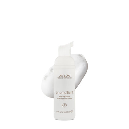 Aveda Phomollient front packaging showing travel-size bottle and label for easy grip