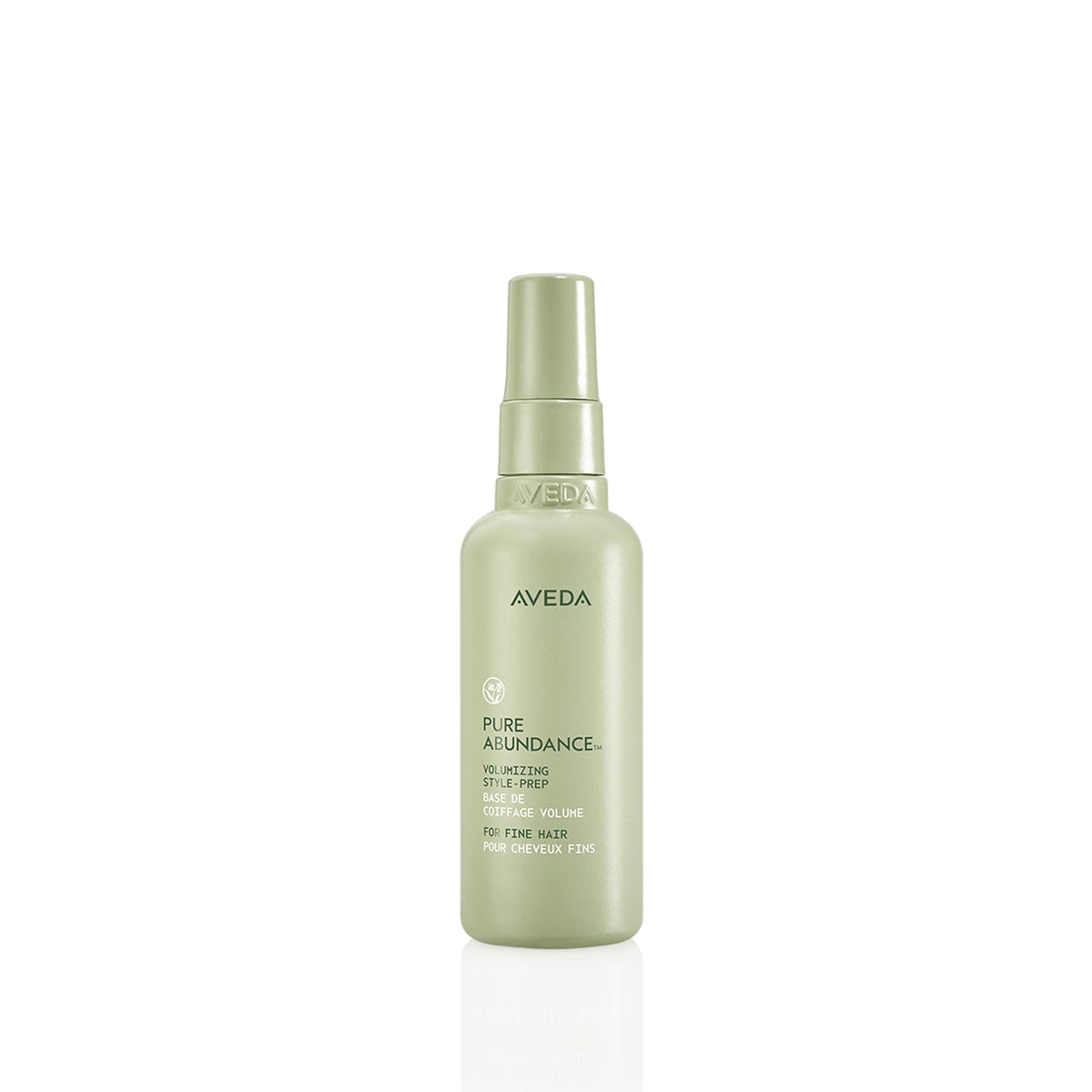Aveda bottle front packaging showing product and volume benefit