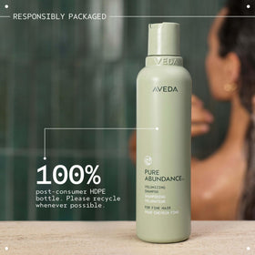 Aveda product placed in bathroom setting suggesting daily routine convenience