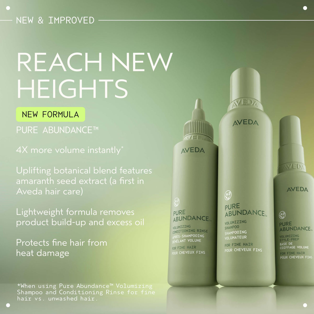 Lifestyle bathroom shelf with Aveda Pure Abundance, conveys elevated daily routine