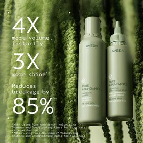 Aveda Pure Abundance conditioner pour action from bottle, demonstrates easy dispensing benefit