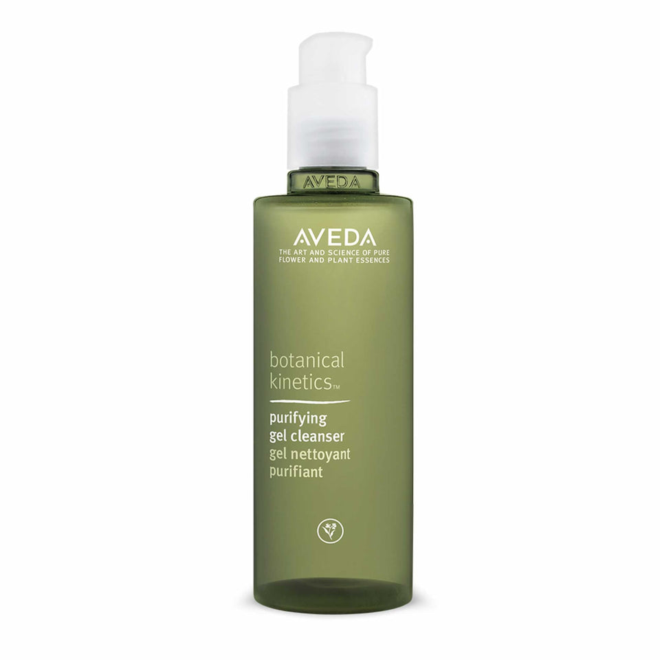 Aveda purifying gel cleanser front bottle showing clean design and benefits