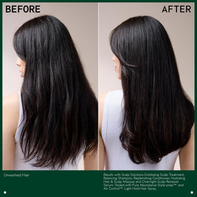 Aveda treatment being rinsed in shower demonstrating easy removal benefit