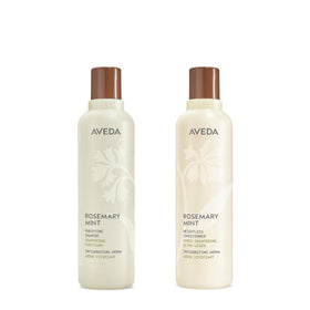 Aveda front pack showing both bottles and clarifying benefits