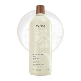 Aveda front packaging showing bottle and label benefits