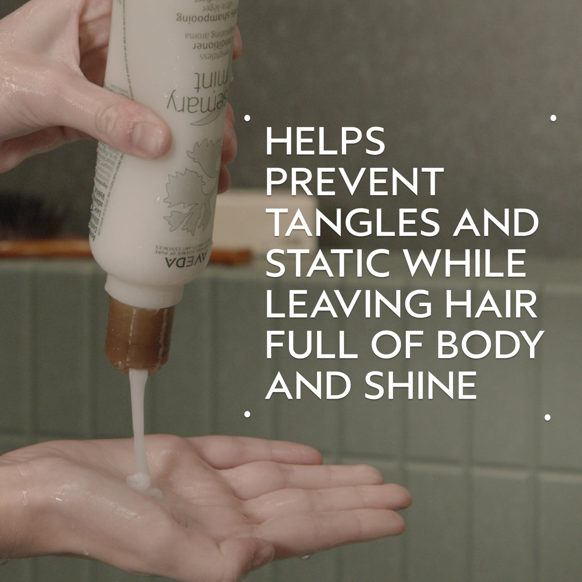 Aveda pump dispenser detail offering easy daily use and controlled dosing