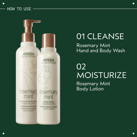Aveda bottle beside a shampoo for scale and home bathroom suitability