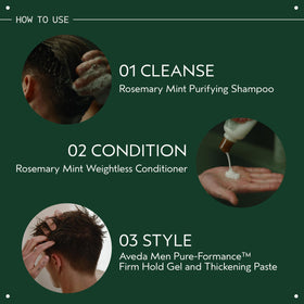 Shampoo texture poured on palm, lightweight formula and easy spread benefit