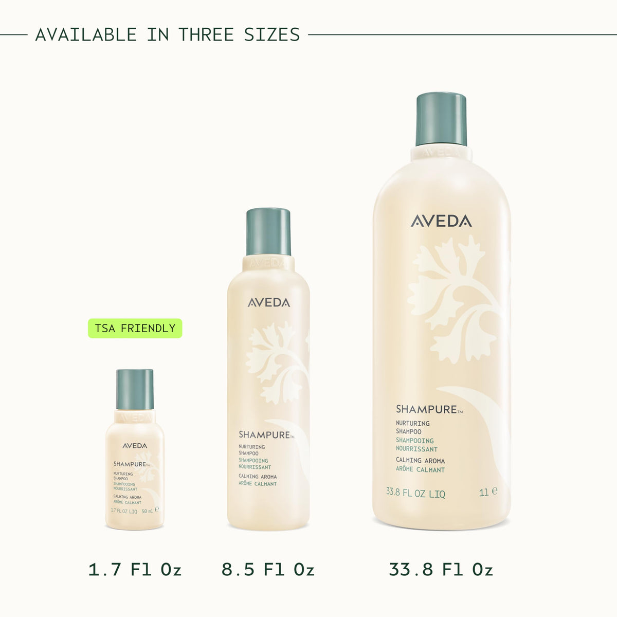 Aveda Shampure displayed with body care items to illustrate matching aroma layering benefits
