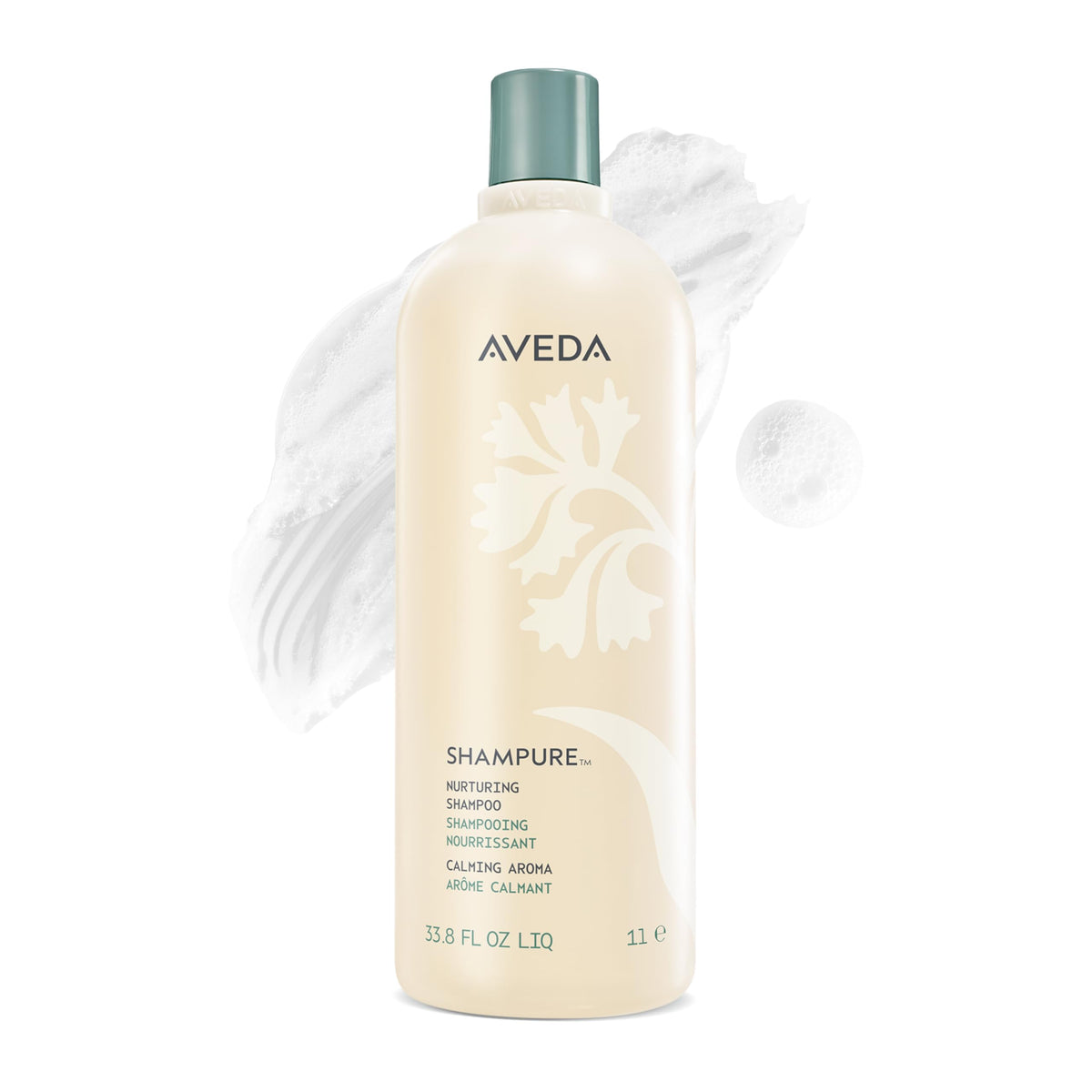 Aveda Shampure front bottle showing label and calming aroma benefits