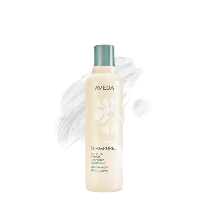 Aveda Shampure front bottle showing clean branding and calming design benefits relaxation